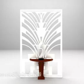 White Modern Screen Decoration 3d model