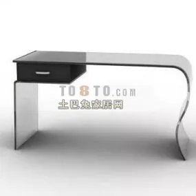 White Modern Work Desk 3d model