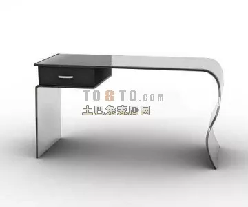 White Modern Work Desk 3d model White Modern Work Desk 3d model