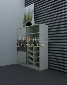 Modern Style Shoe Cabinet White Color 3d model Modern Style Shoe Cabinet White Color 3d model