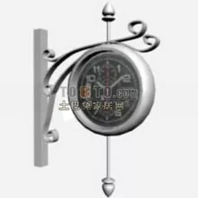 Wall Clock Gadget Inox Material 3d model