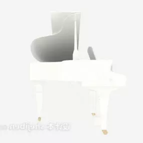 White Piano Fashion Instrument 3d model