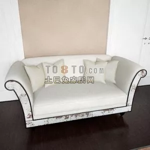 Curved Edge Sofa Tuliss With Pillows 3d model