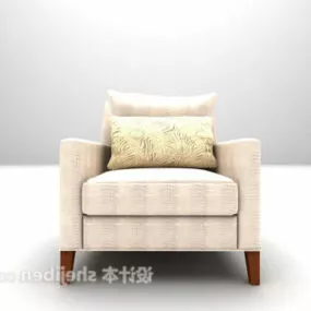 Single Sofa Chair Strip Pattern Fabric 3d model