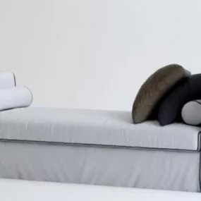 White Daybed Sofa With Cushion 3d model