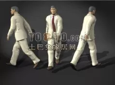 White Suit Man Character 3d model