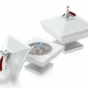 White Candy Pot 3d model