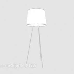 White Three Corner Floor Lamp 3d model