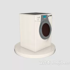 Washing Machine On Circle Floor 3d model