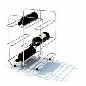 Wine Bottle With Iron Wine Rack 3d model