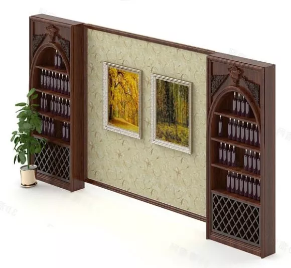 Wood Wine Rack 3d model