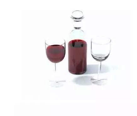 Wine Rack With Glass Cup 3d model