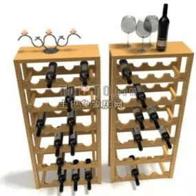 Dual Wine Rack 3d model