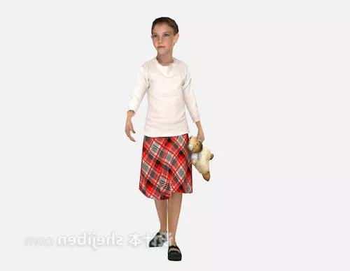 Woman Sitting With Hand Up 3d model