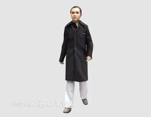 Woman Character With Mobcap Hat 3d model
