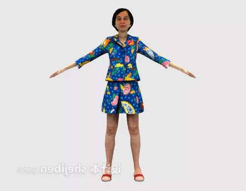 Office Lady Low Poly 3d model