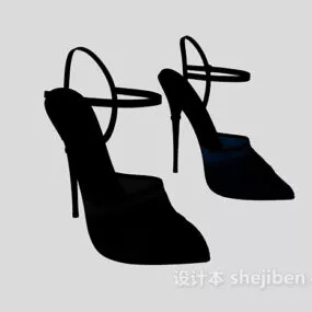 Women Black High Heels 3d model