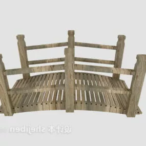Outdoor Wood Bridge 3d model