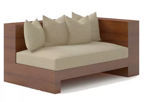 Wood Back Sofa Upholstery 3d model Wood Back Sofa Upholstery 3d model