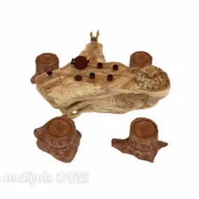 Tree Log Tea Table 3d model
