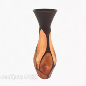Wooden Vase Decoration 3d model