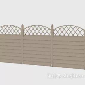 Wood Fence European Style 3d model