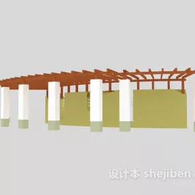 Wood Gallery Building 3d model