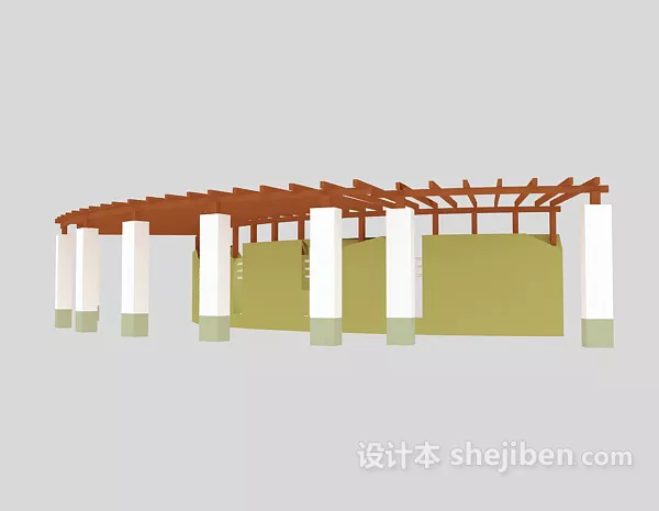 Wood Gallery Building 3d model Wood Gallery Building 3d model