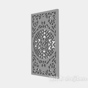 Wooden Carved Screen 3d model