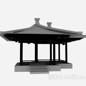 Wood Pavilion Chinese Style 3d model