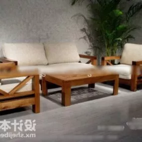 Wood Sofa Chair Modern Furniture 3d model