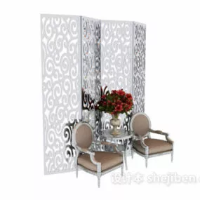 Decorate Partition With Waiting Furniture 3d model