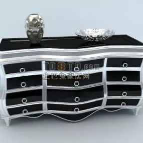 Hall Cabinet With Decoration Ware 3d model