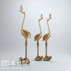 Golden Crane Decorating Furniture 3d model