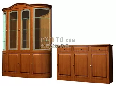 Wine Cabinet Black Frame 3d model