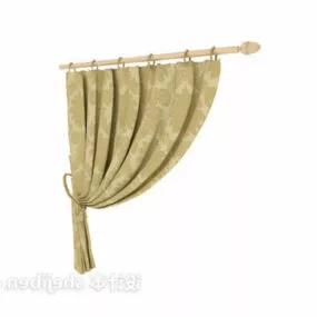 Yellow European Curtain 3d model