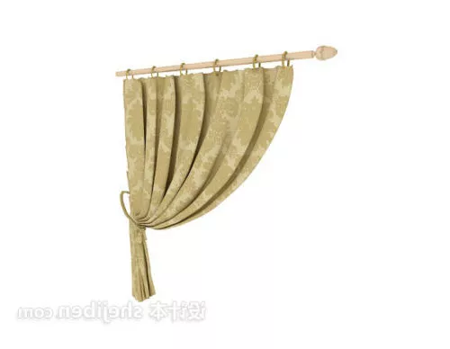 Curtain In Old Room 3d model
