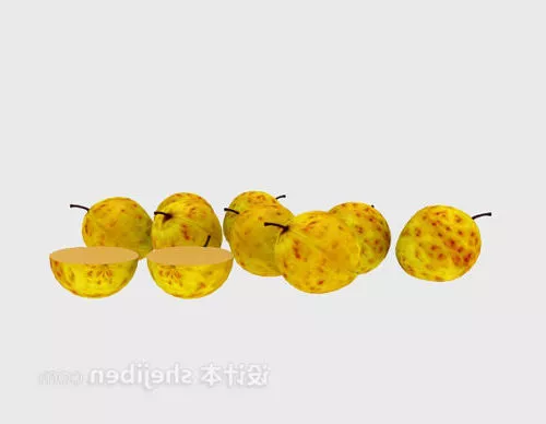 Yellow Fruit Pack 3d model Yellow Fruit Pack 3d model