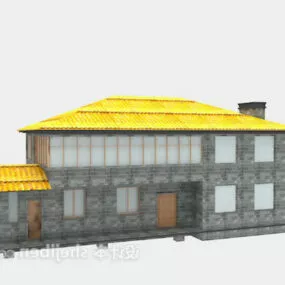 Yellow Roof Villa Building 3d model