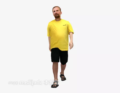 Game Character Lowpoly Man 3d model