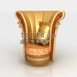 Simple Armchair With Wheels 3d model