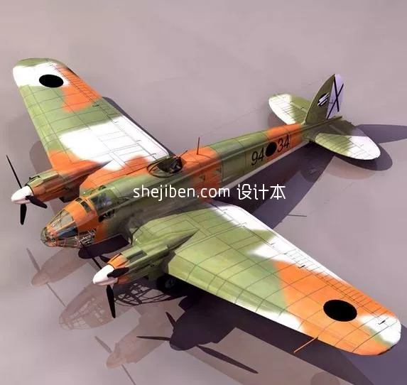 Ww2 Fighter Aircraft With Camo Painted 3d model Ww2 Fighter Aircraft With Camo Painted 3d model