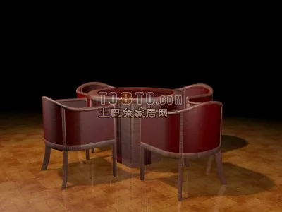 Table White Color, Office Desk With Drawers 3d model
