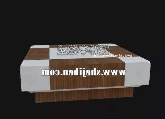 European Antique Bedside Table Red Wood 3d model