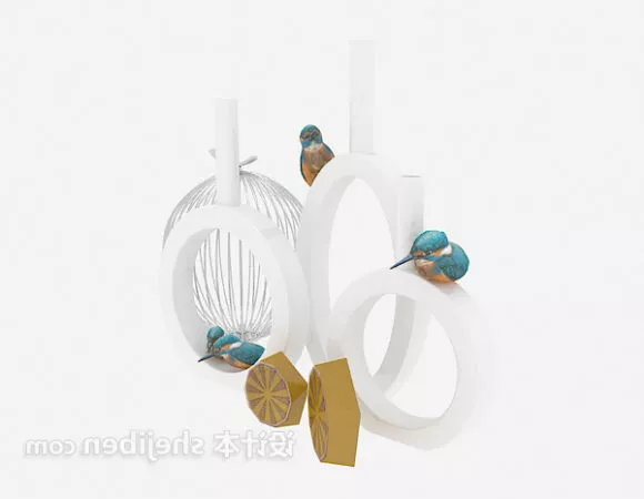 Vase Fern On Hanger 3d model