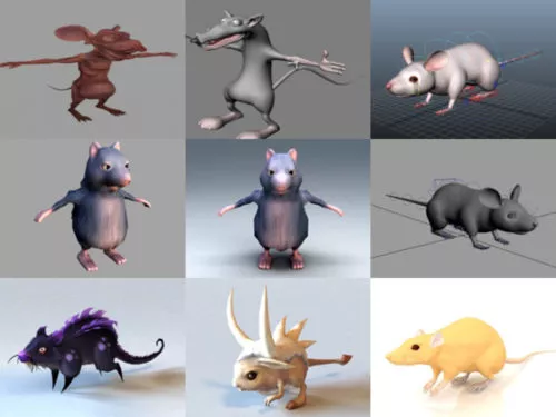 10 Animal Rat Free 3D Models Collection