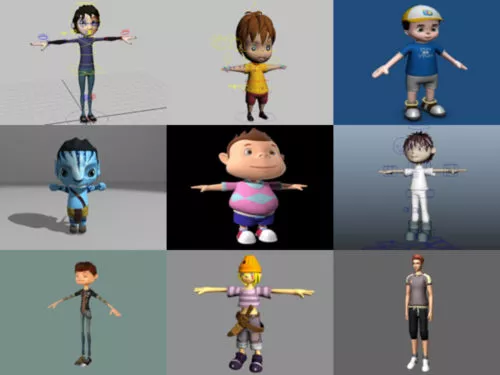 10 Cartoon Boy Maya 3D Models – Week 2020-38