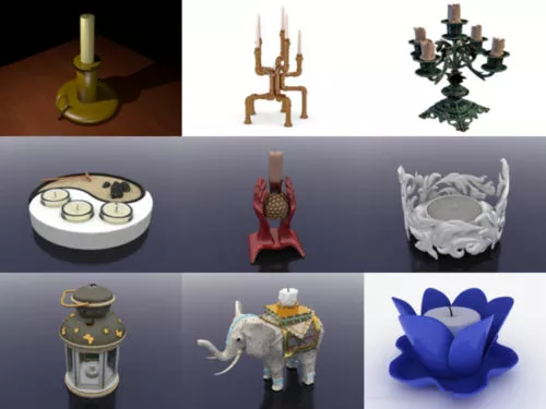 10 Candlestick Free 3D Models – Week 2020-38