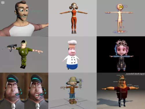 10 Cartoon People Maya 3D Models – Week 2020-38
