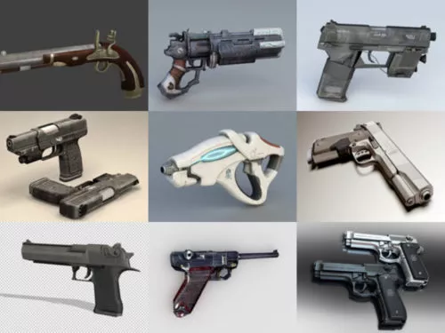 10 Beauty Pistol 3D Models – Week 2020-38